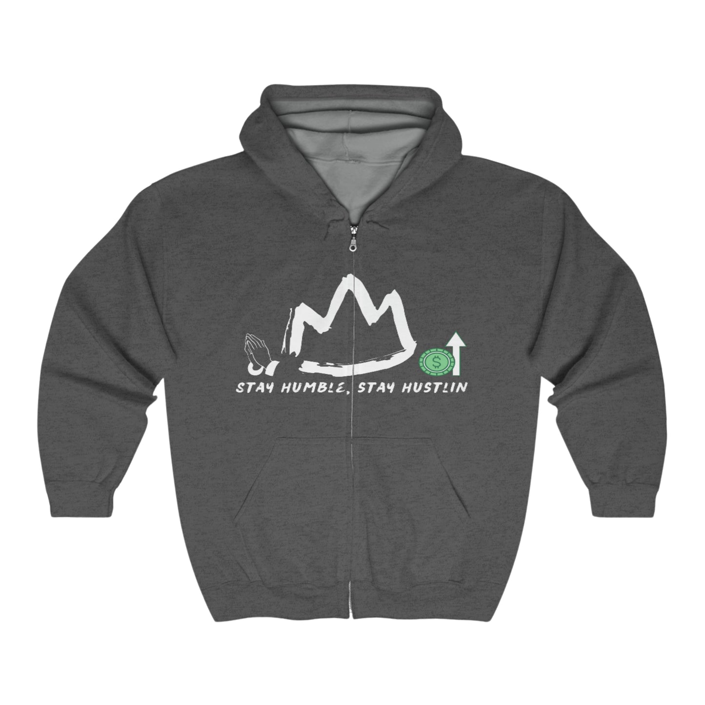 Stay Humble, Stay Hustlin Unisex Heavy Blend™ Full Zip Hooded Sweatshirt