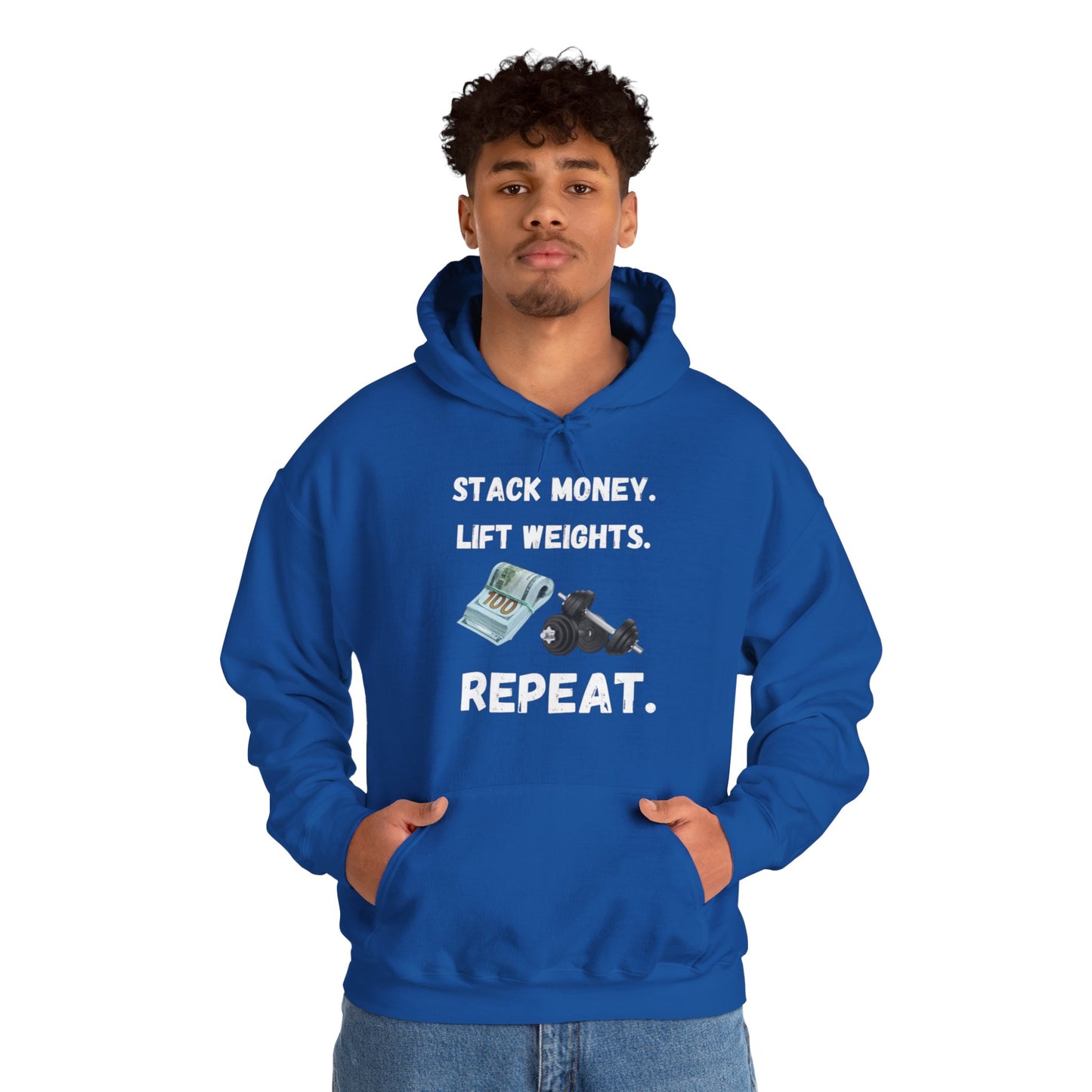 Stack Money, Lift Weights Unisex Heavy Blend™ Hooded Sweatshirt