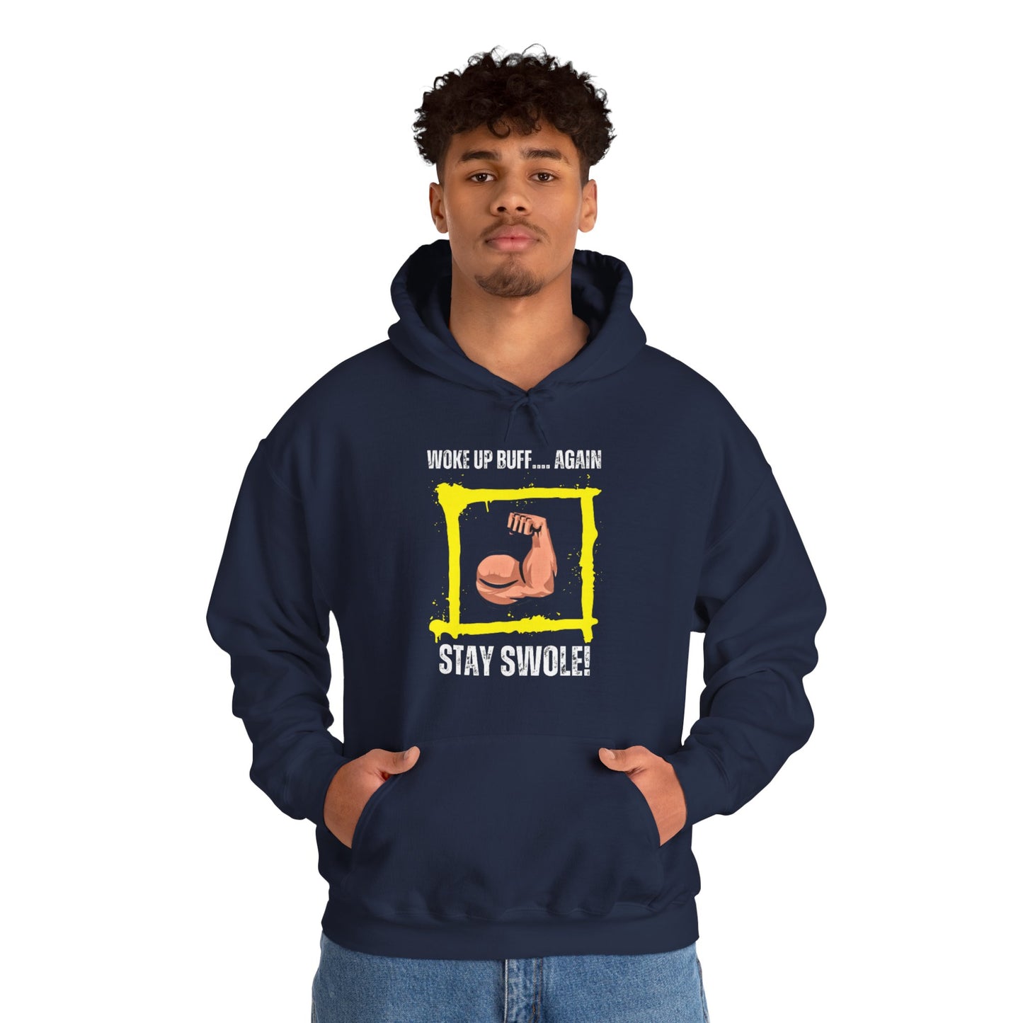 Woke Up Buff Unisex Heavy Blend™ Hooded Sweatshirt