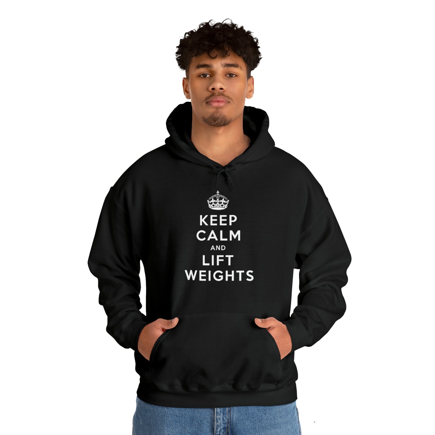 Keep Calm And Lift Weights Unisex Heavy Blend™ Hooded Sweatshirt