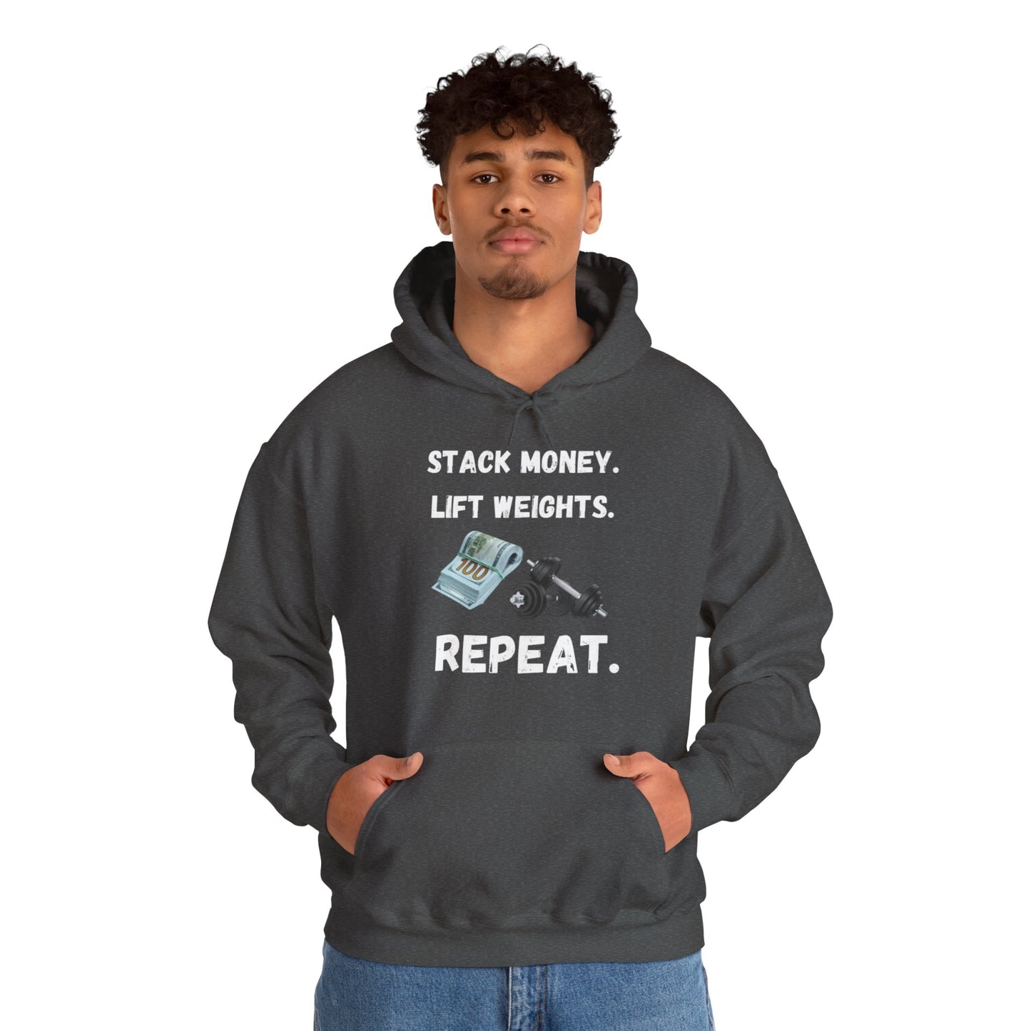 Stack Money, Lift Weights Unisex Heavy Blend™ Hooded Sweatshirt