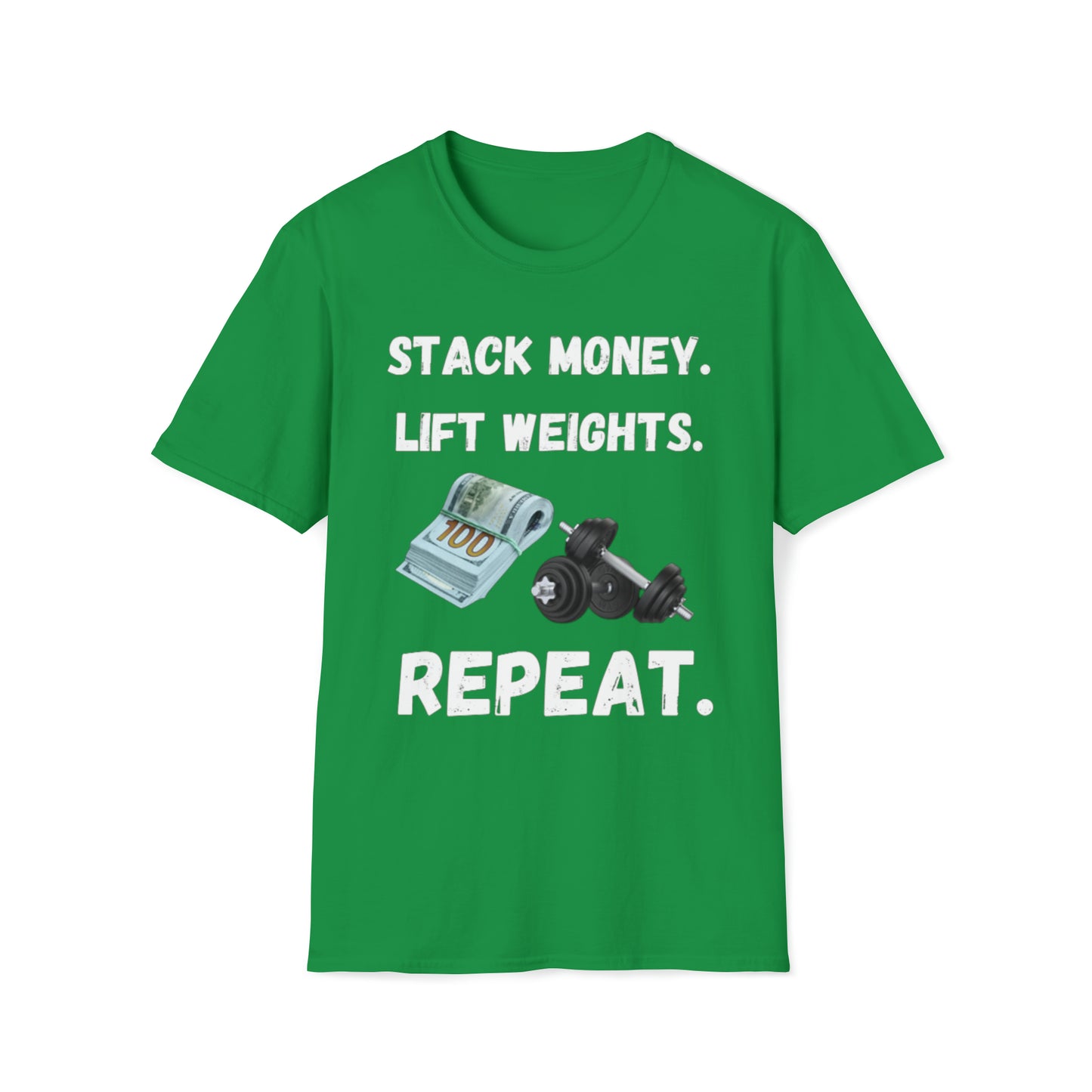 Stack Money, Lift Weights Unisex Softstyle T-Shirt