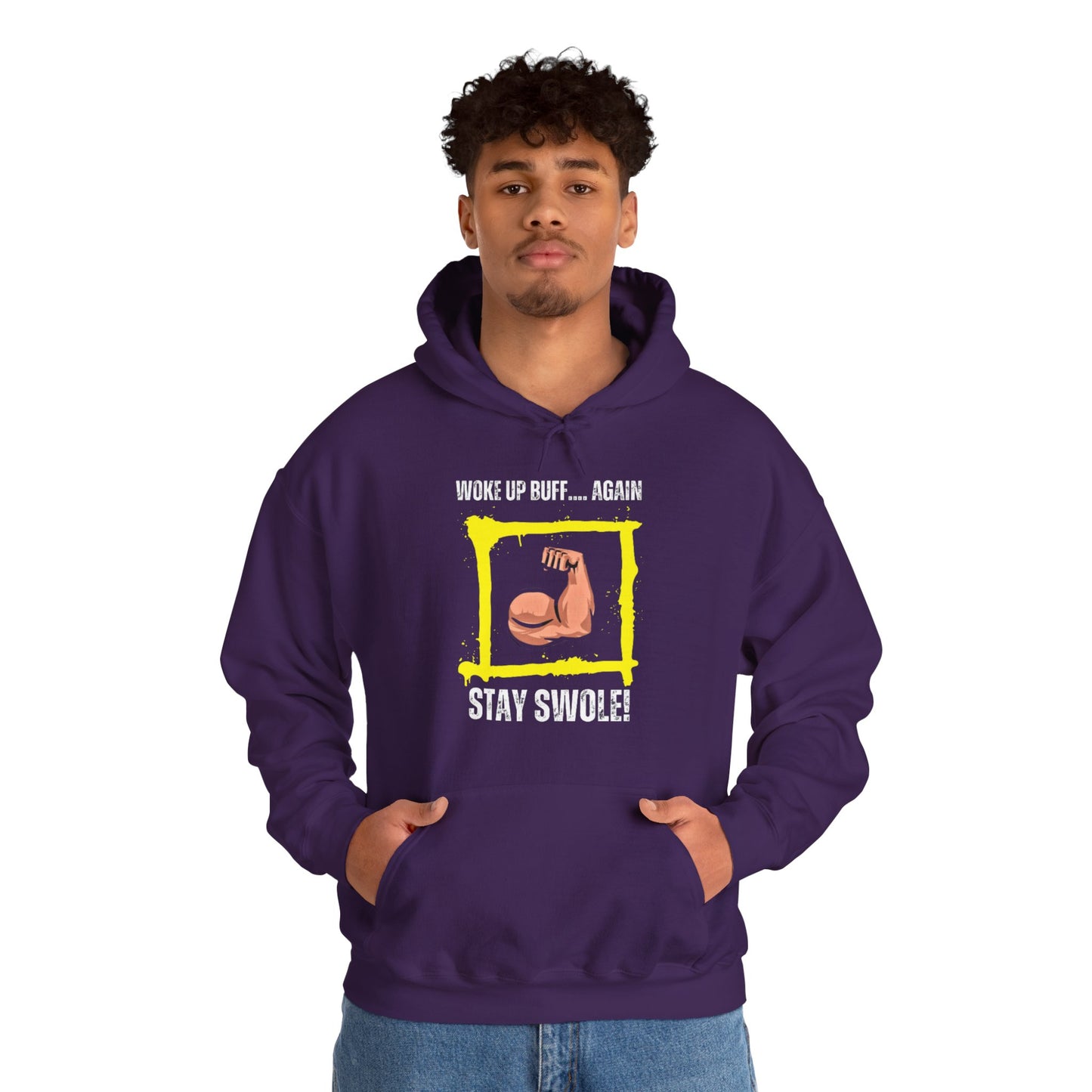 Woke Up Buff Unisex Heavy Blend™ Hooded Sweatshirt