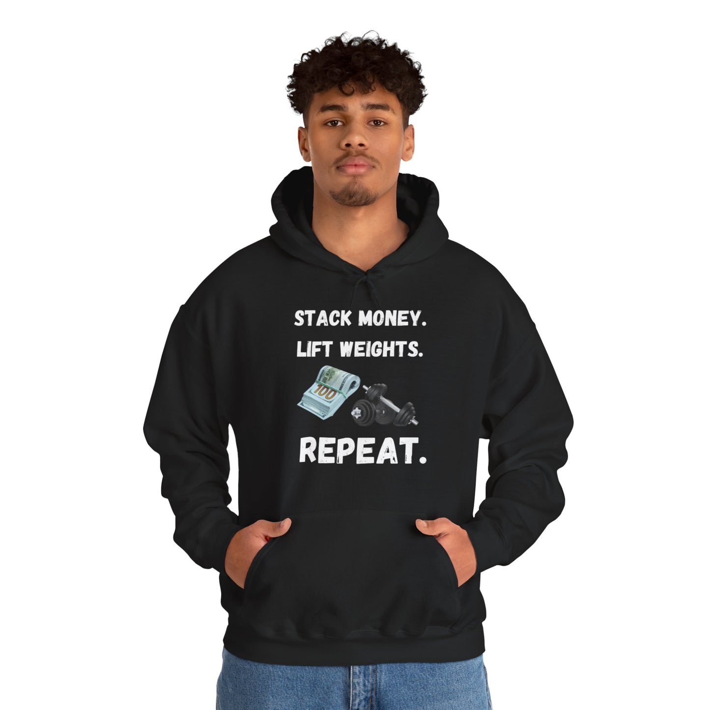 Stack Money, Lift Weights Unisex Heavy Blend™ Hooded Sweatshirt