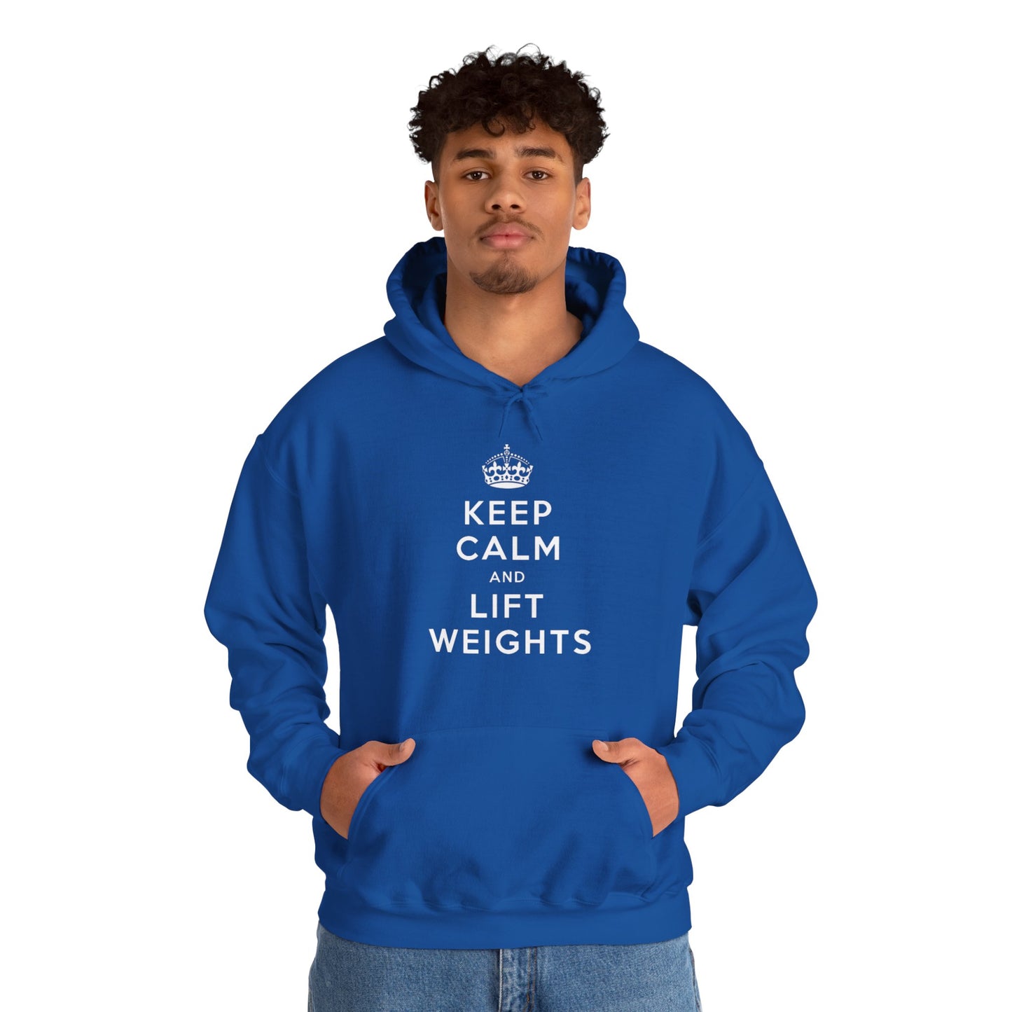 Keep Calm And Lift Weights Unisex Heavy Blend™ Hooded Sweatshirt