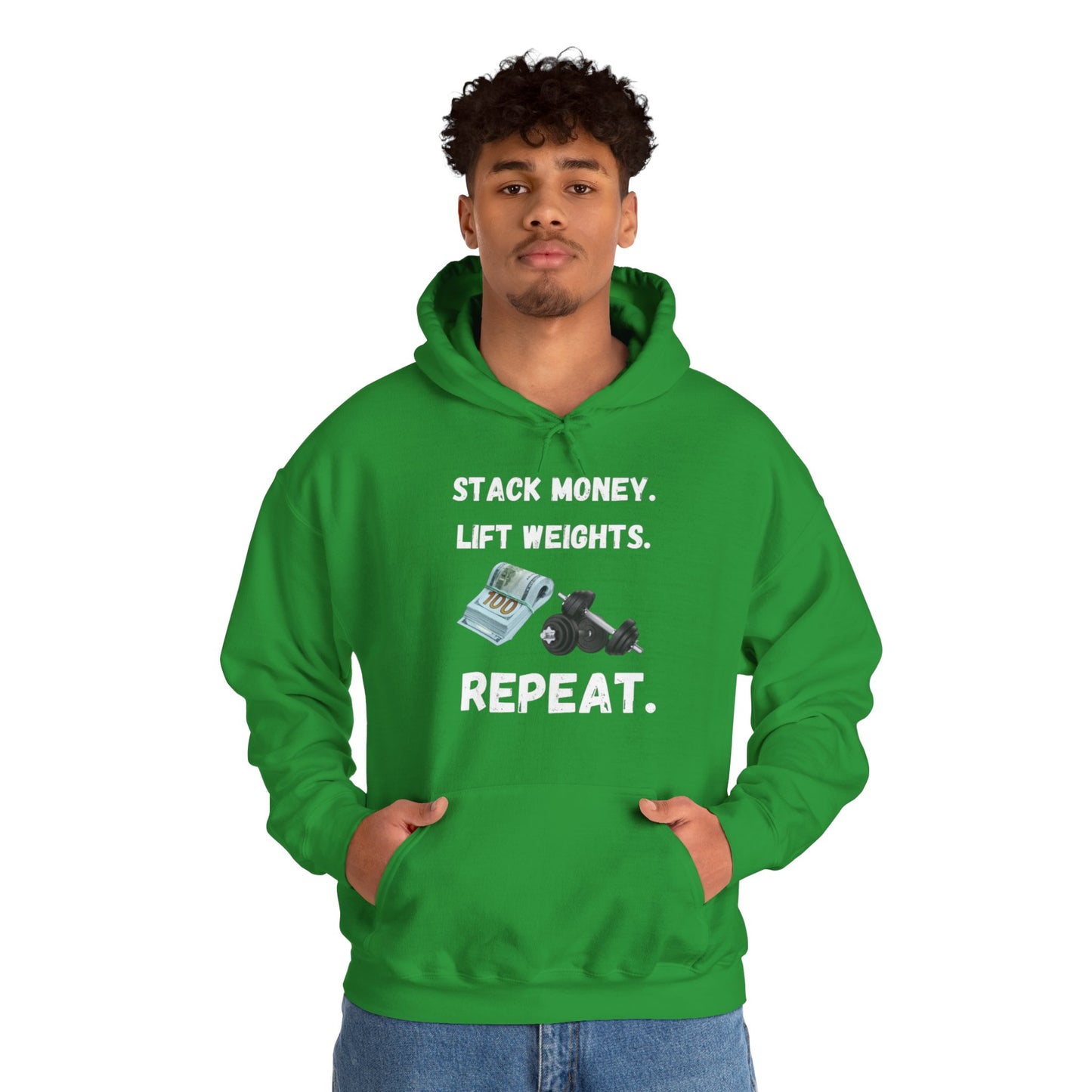 Stack Money, Lift Weights Unisex Heavy Blend™ Hooded Sweatshirt