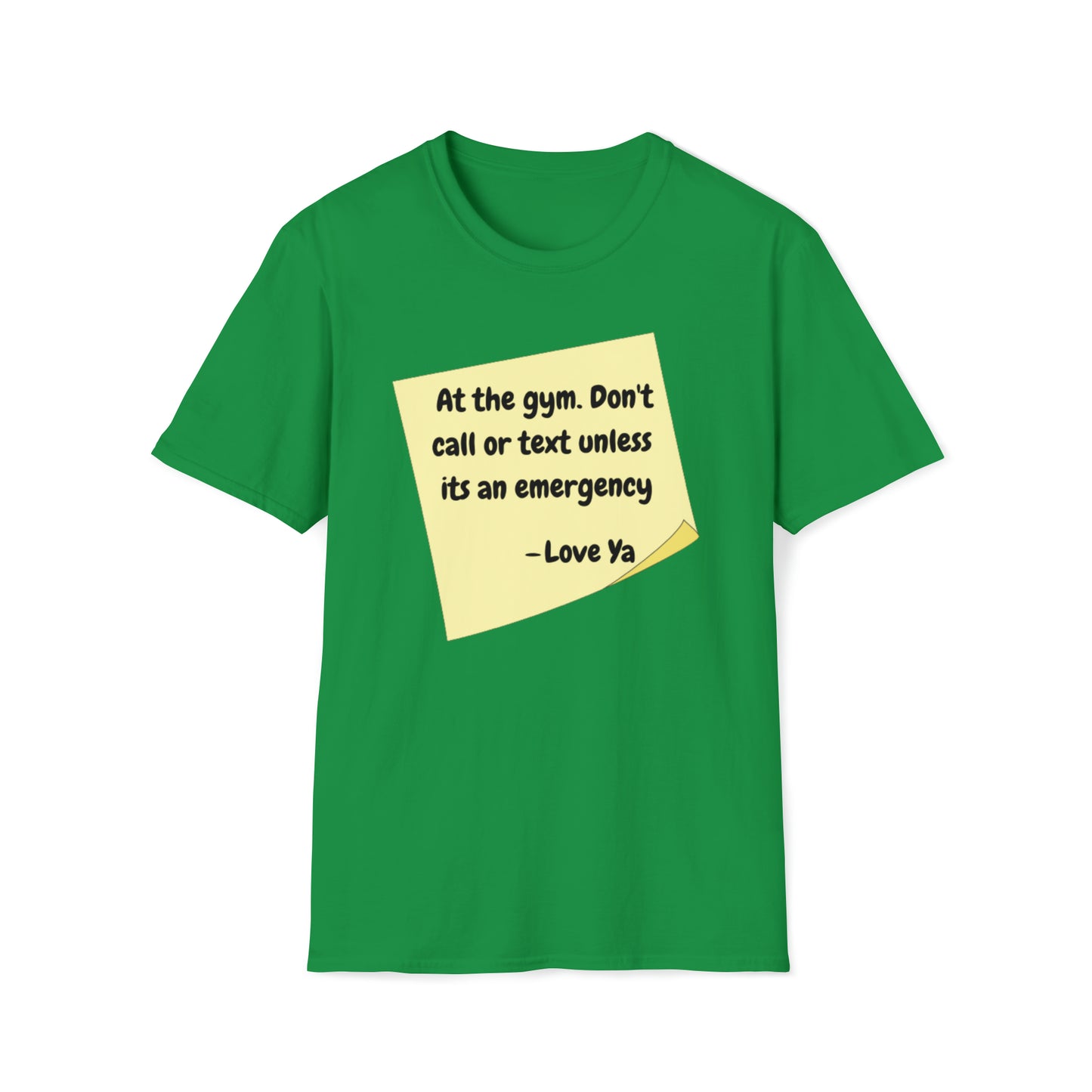 At The Gym Sticky Note Unisex Softstyle T-Shirt
