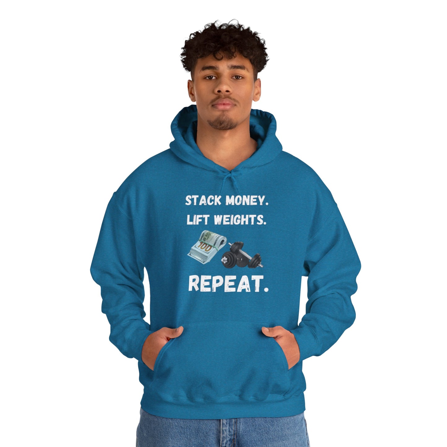 Stack Money, Lift Weights Unisex Heavy Blend™ Hooded Sweatshirt