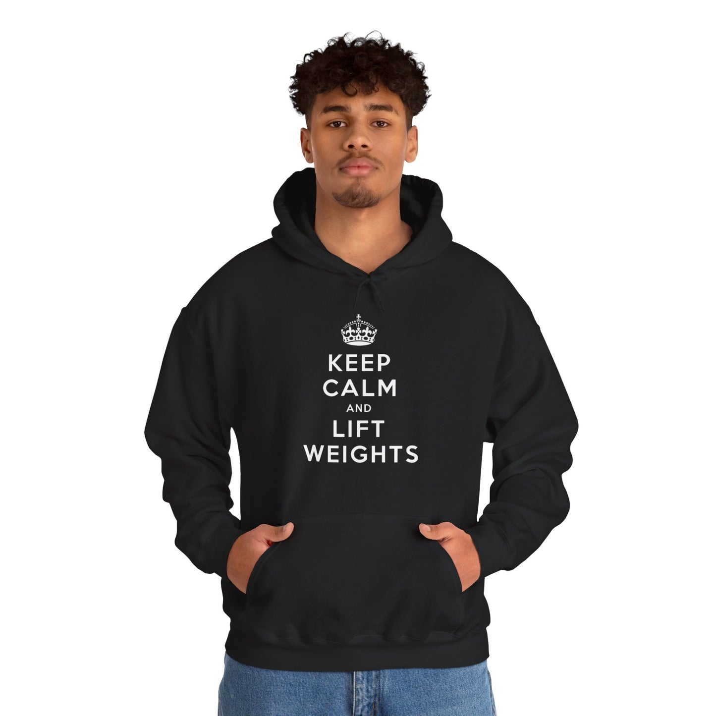 Keep Calm And Lift Weights Unisex Heavy Blend™ Hooded Sweatshirt