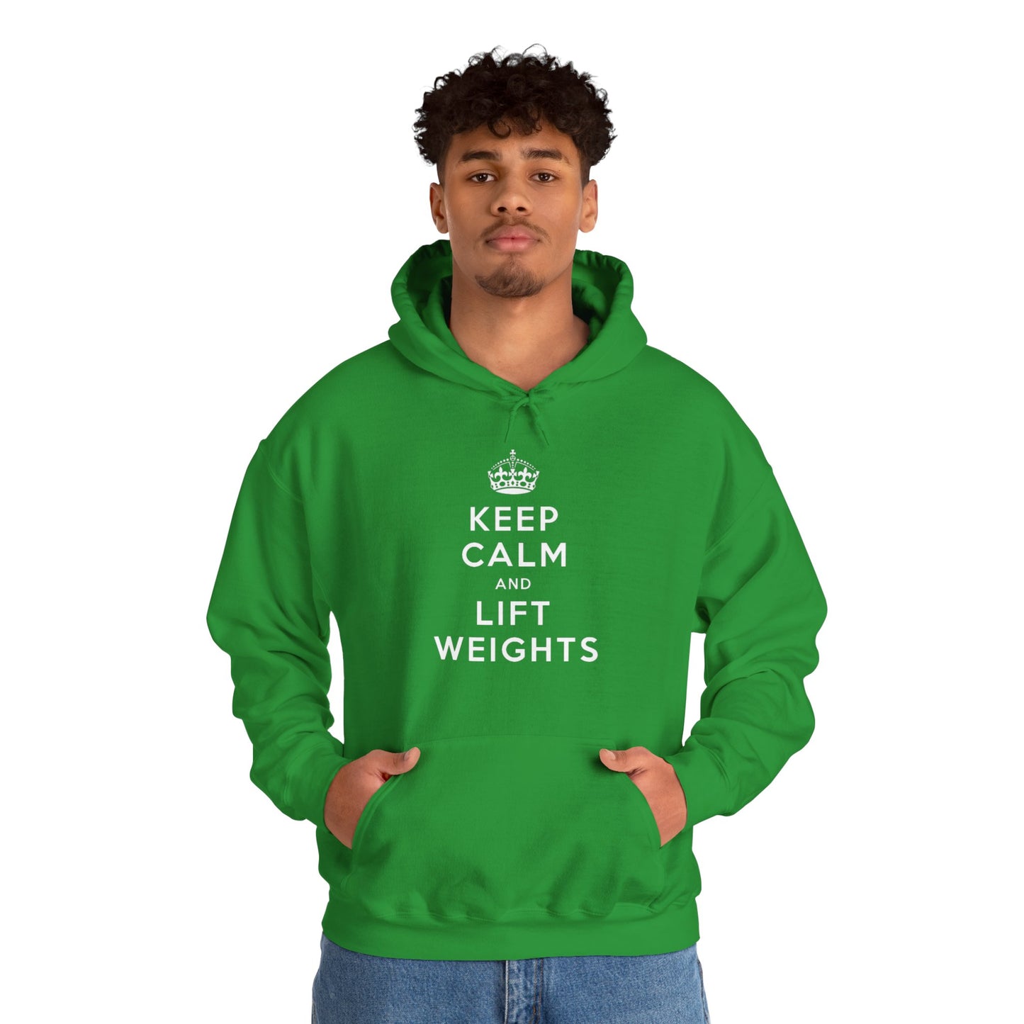 Keep Calm And Lift Weights Unisex Heavy Blend™ Hooded Sweatshirt