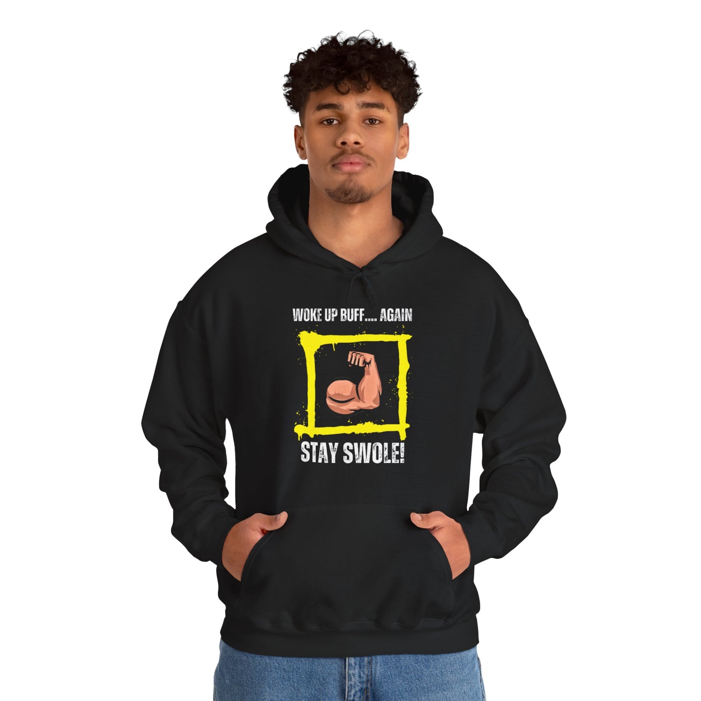 Woke Up Buff Unisex Heavy Blend™ Hooded Sweatshirt