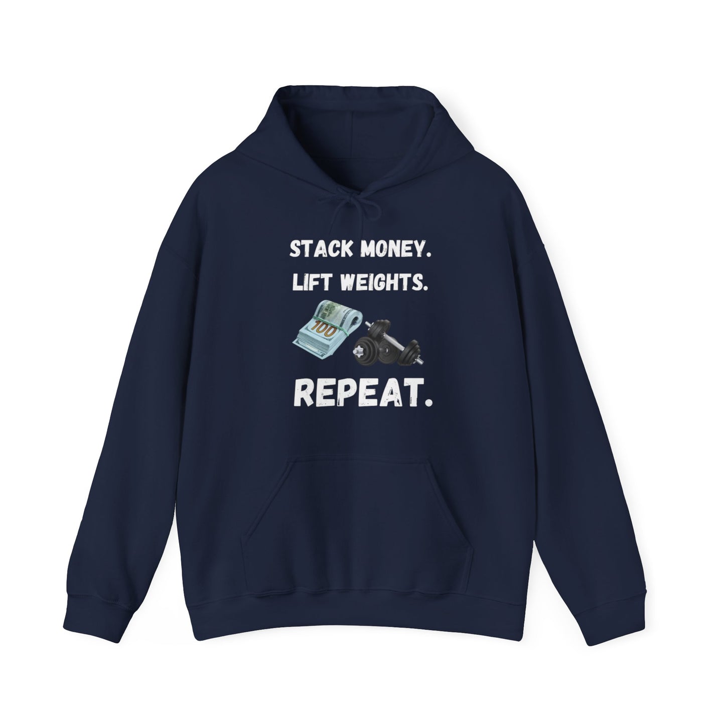 Stack Money, Lift Weights Unisex Heavy Blend™ Hooded Sweatshirt