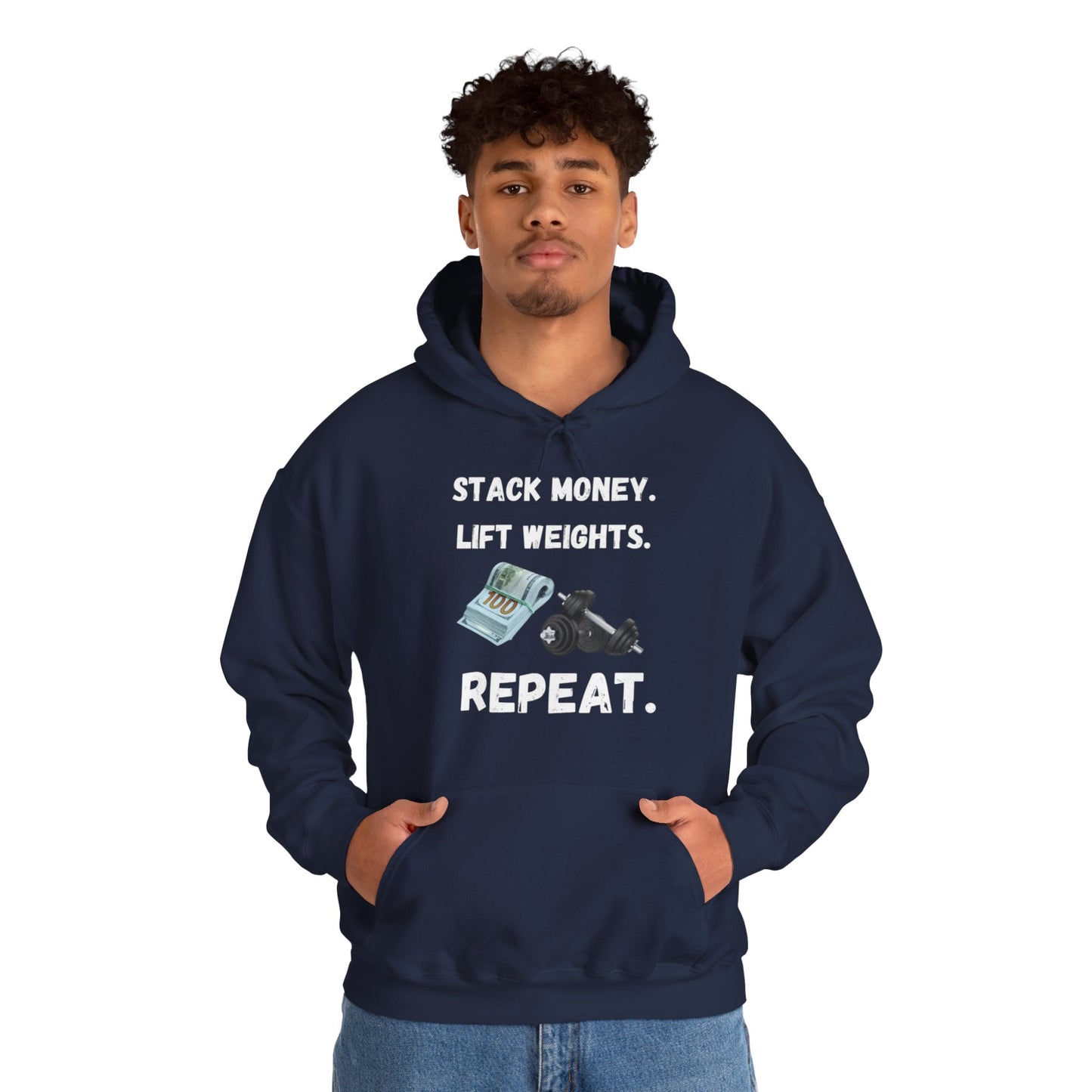 Stack Money, Lift Weights Unisex Heavy Blend™ Hooded Sweatshirt